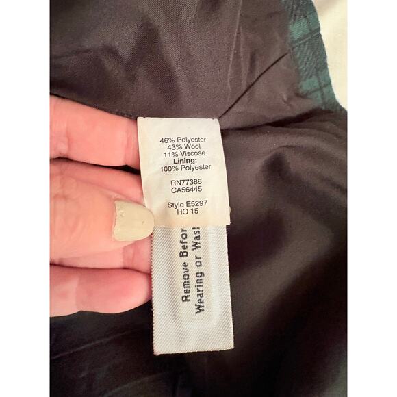 Madewell Black Watch Plaid Zip Front Mini Skirt Size 6 Wool Blend - Picture 6 of 6